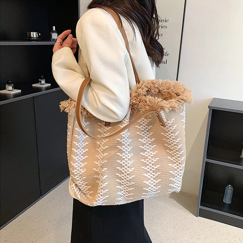 Striped Large Beach Tote