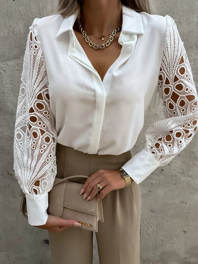 Chiffon V-Neck Office Blouse