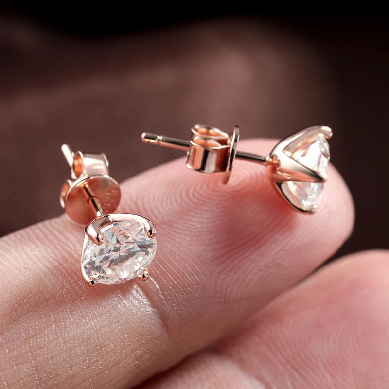 Sterling Silver Moissanite Studs