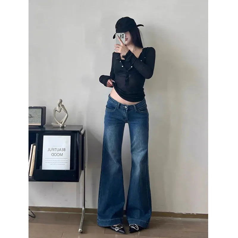 Low-Rise Y2K Flare Jeans
