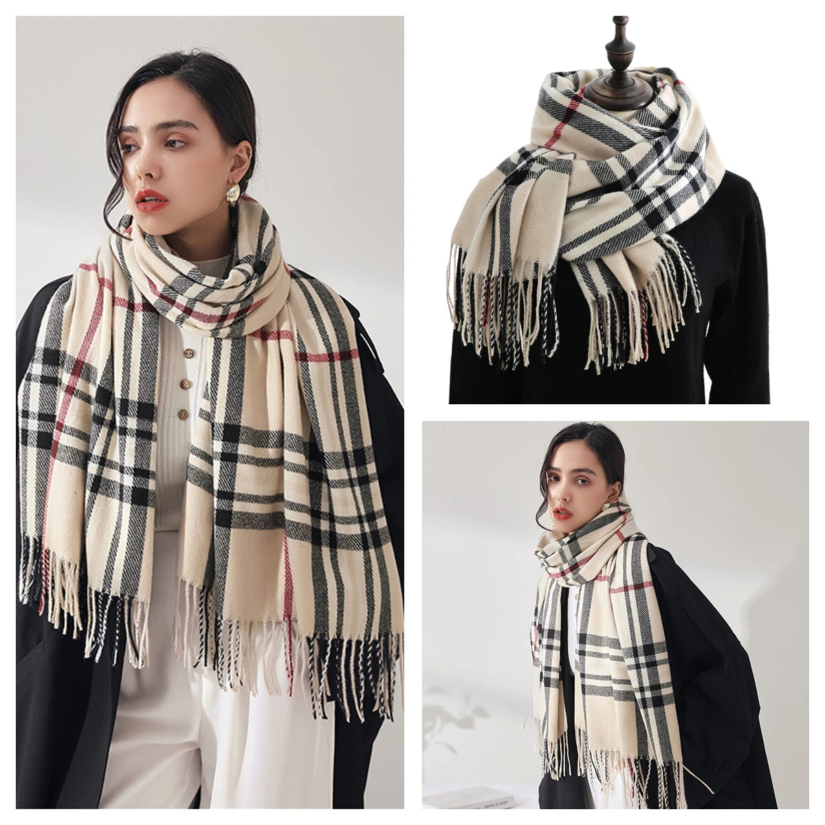 Classic Plaid Blanket Scarf
