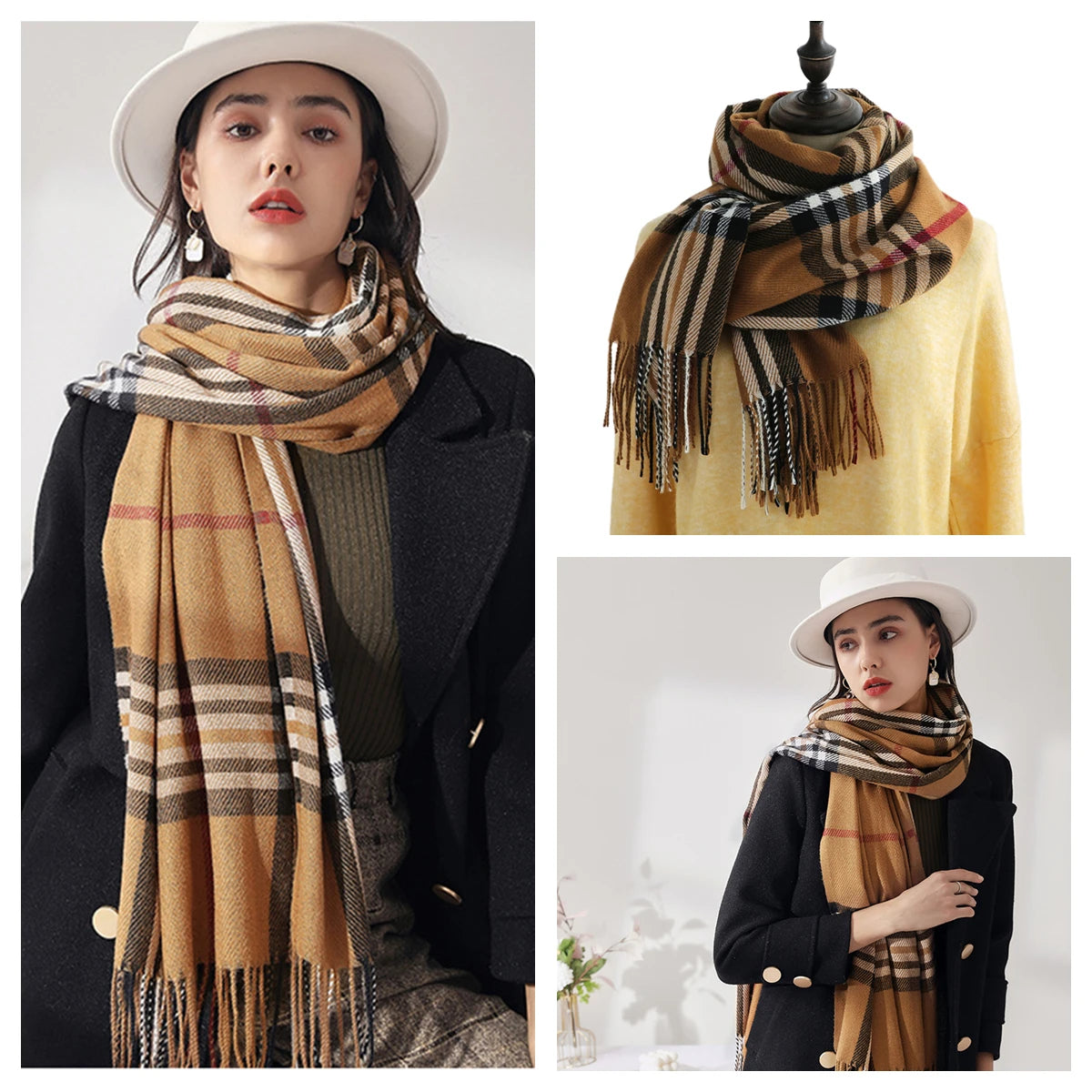 Classic Plaid Blanket Scarf