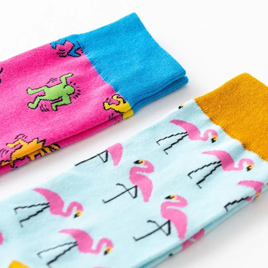 Flamingo Heart Cotton Socks