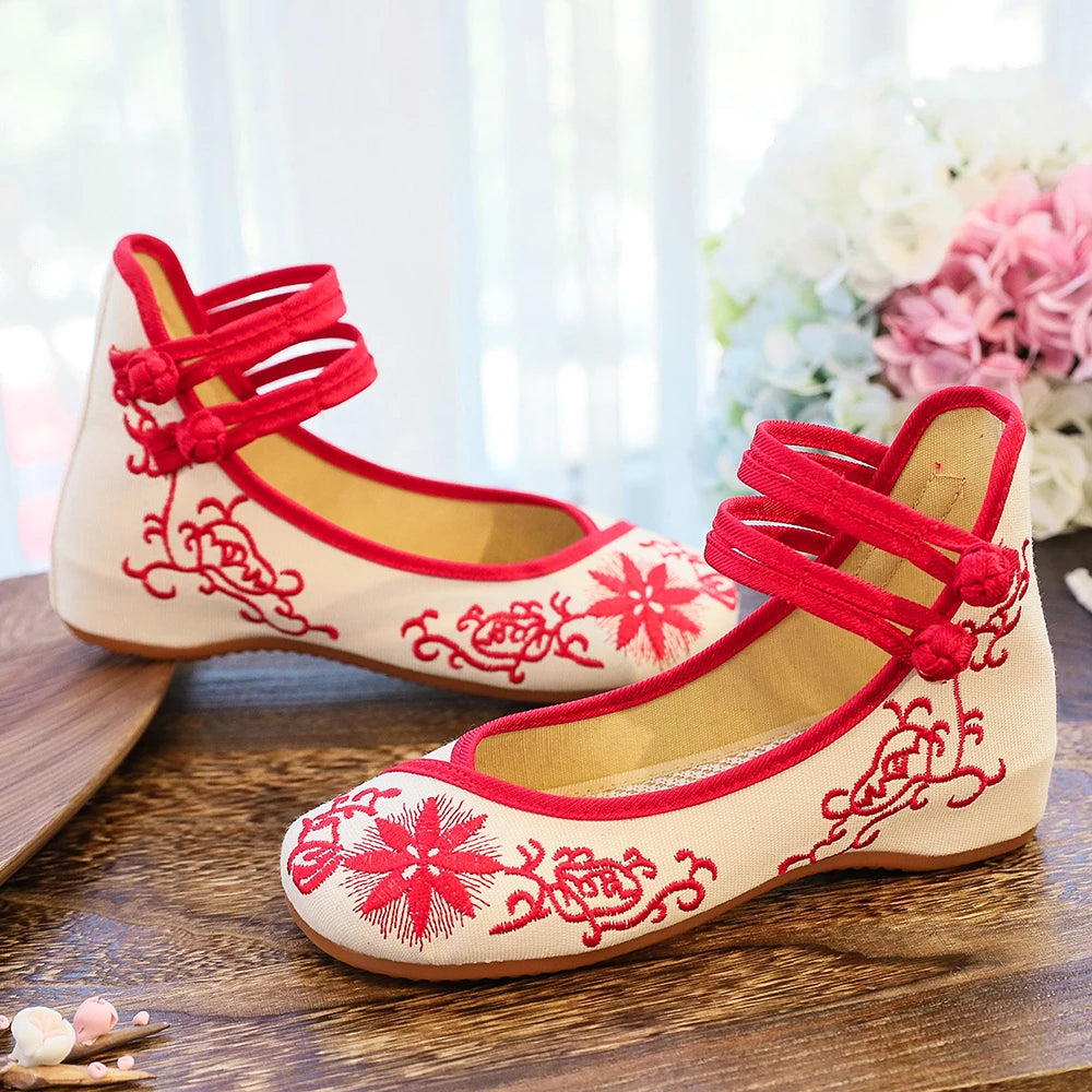 Sunflower Embroidered Ballet Flats