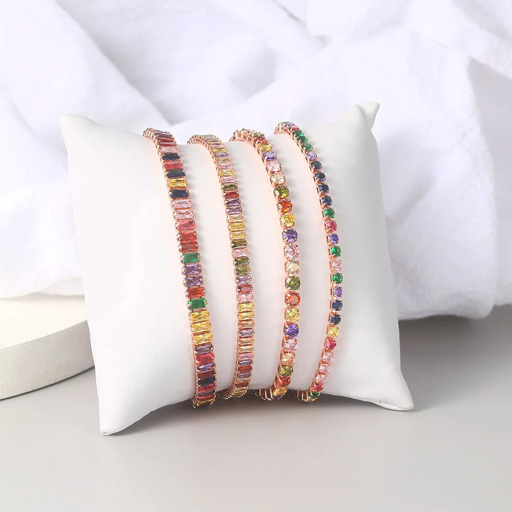 Rainbow Zircon Tennis Bracelet