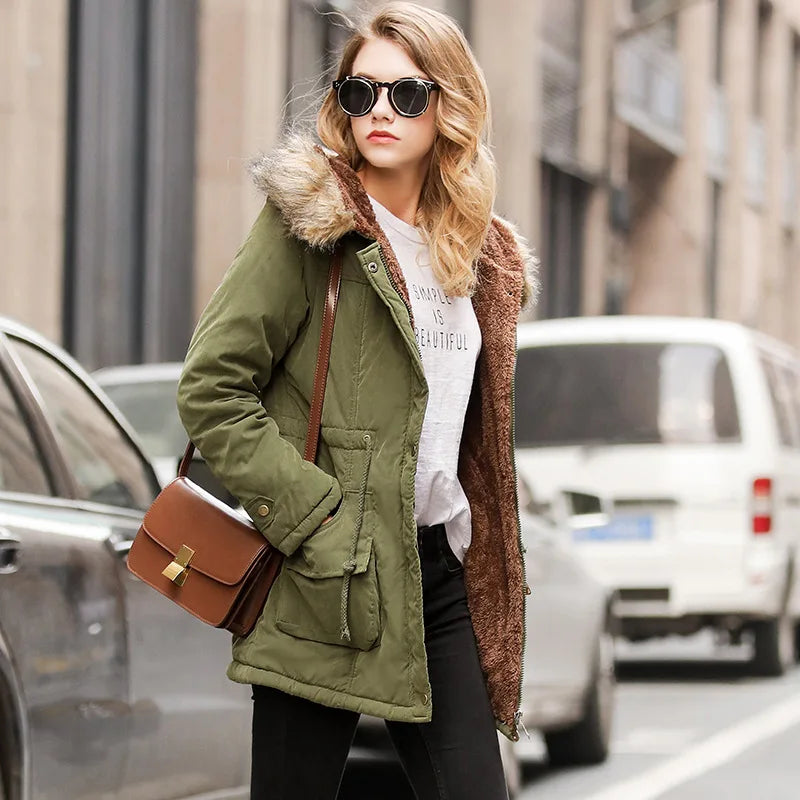 Hooded Fleece-Lined Winter Parka