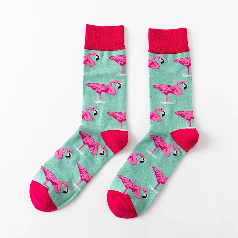 Flamingo Heart Cotton Socks