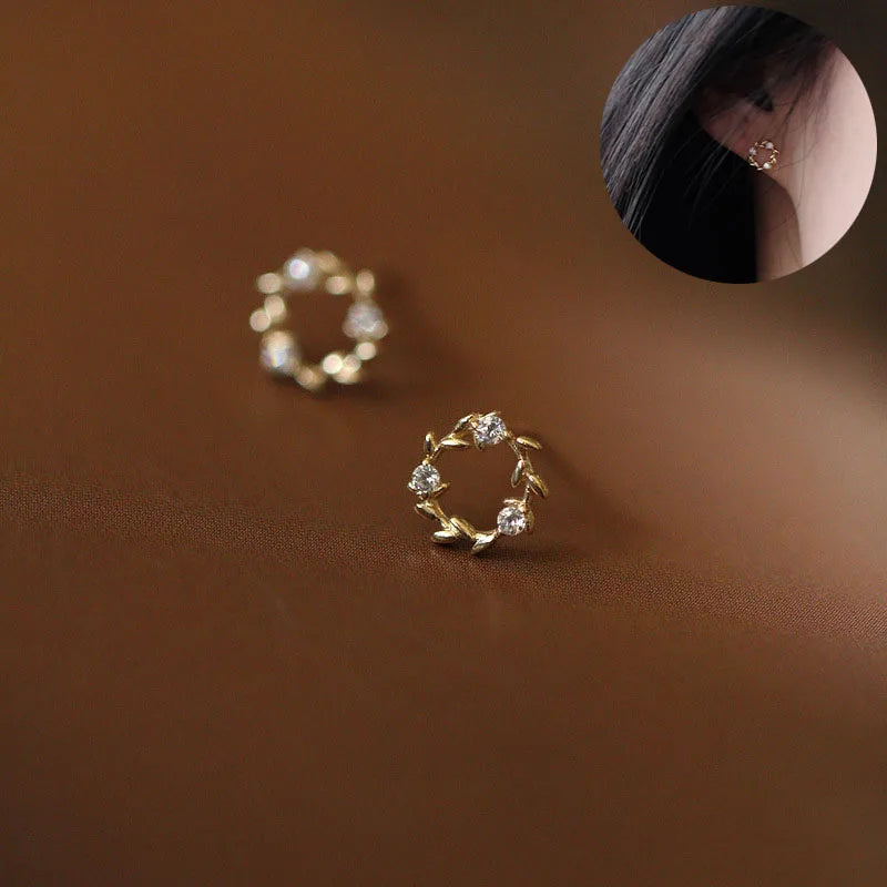 Shiny Zircon Square Studs