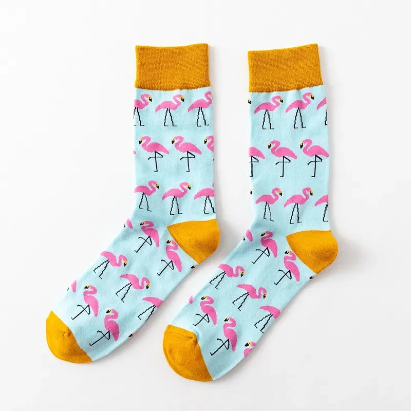 Flamingo Heart Cotton Socks