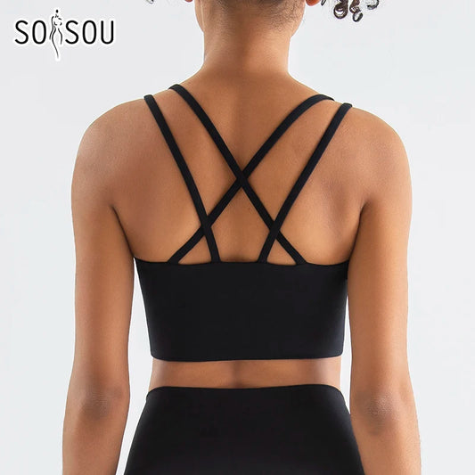 Elastic Cross-Back Sports Bra