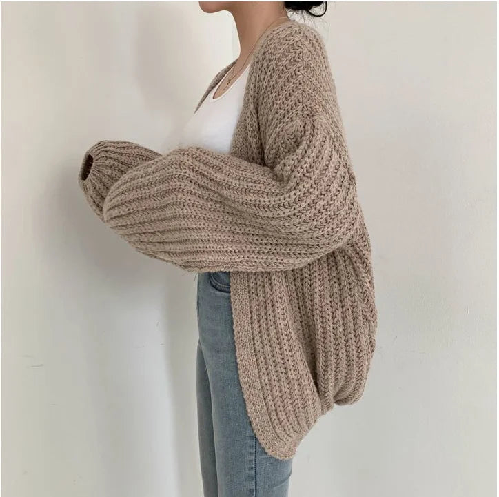 Harajuku Lantern-Sleeve Cardigan Sweater