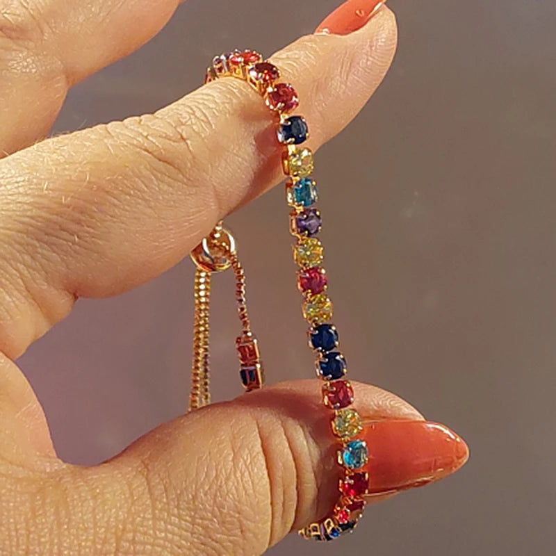Rainbow Zircon Tennis Bracelet