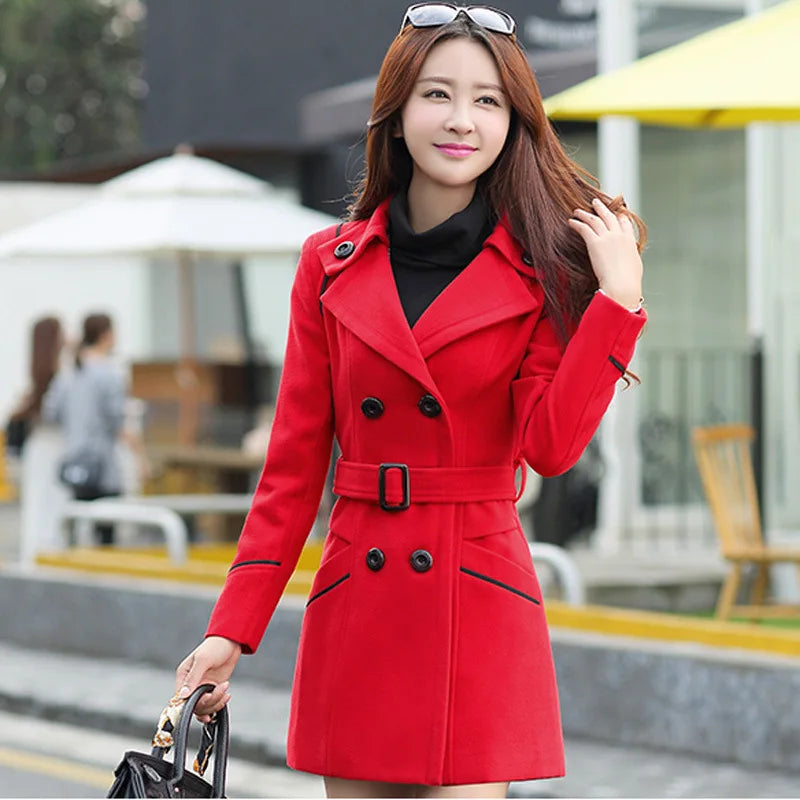 Belted Double-Breasted Wool Coat