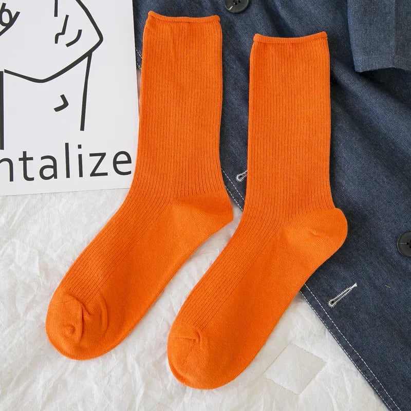 Solid Neon Crew Socks