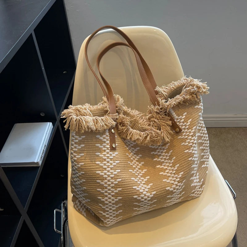Striped Large Beach Tote
