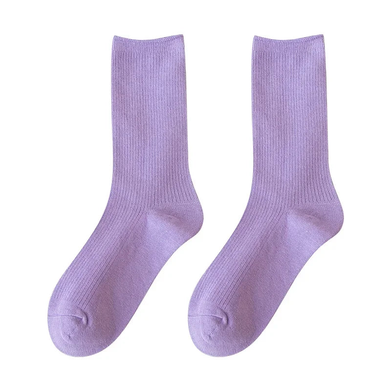 Solid Neon Crew Socks