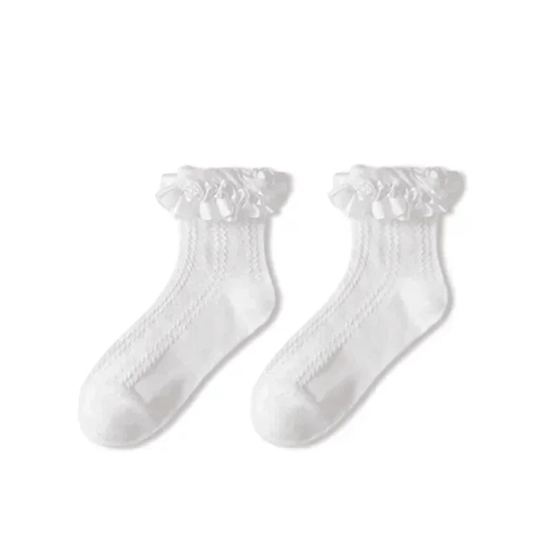 Lace Bow Ruffle Socks