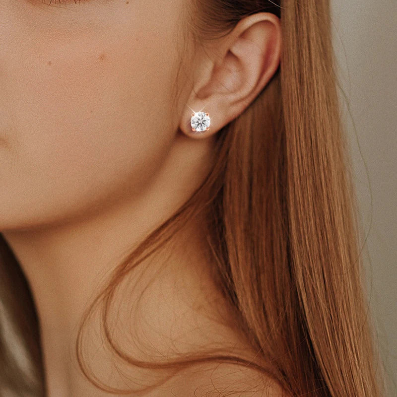Sterling Silver Moissanite Studs