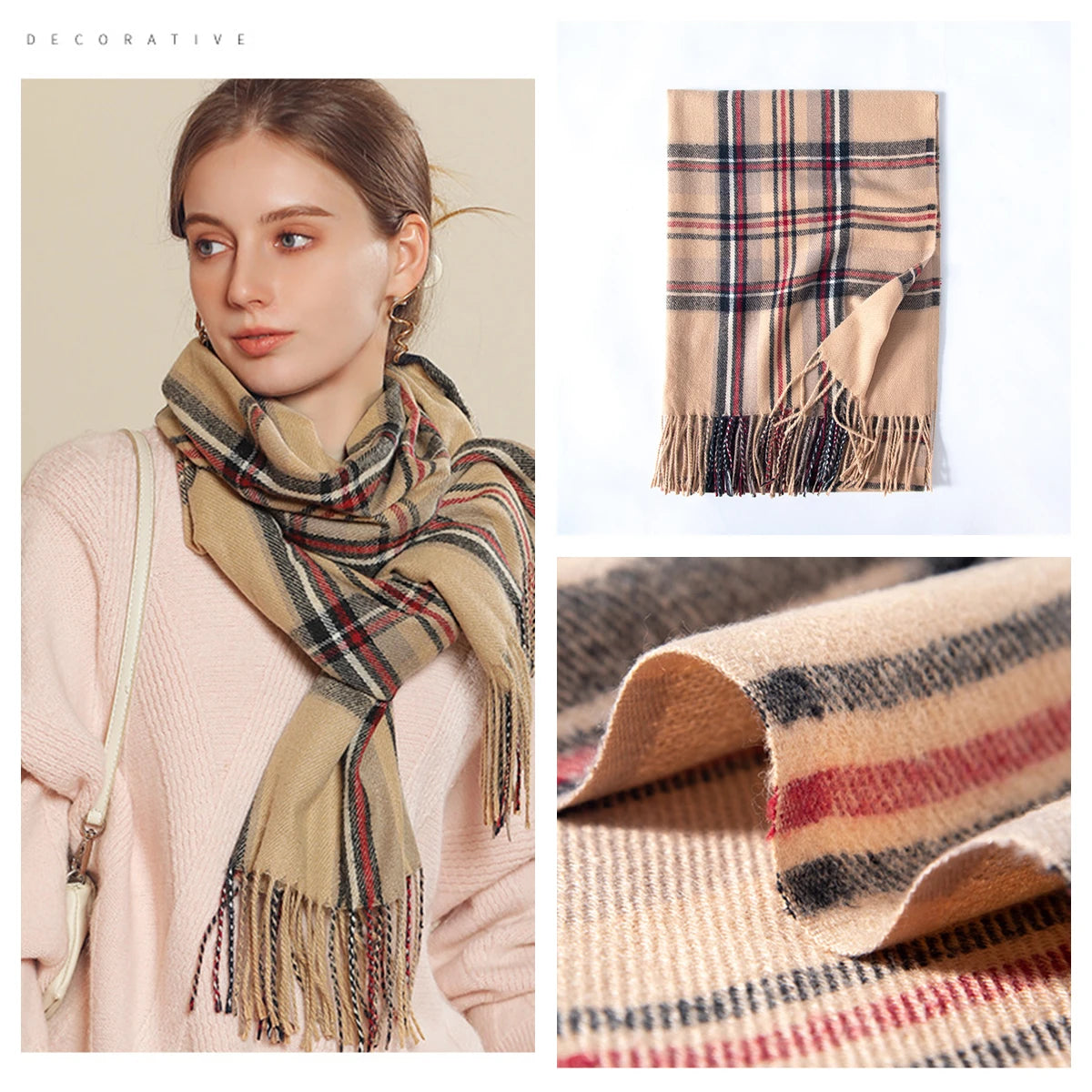 Classic Plaid Blanket Scarf