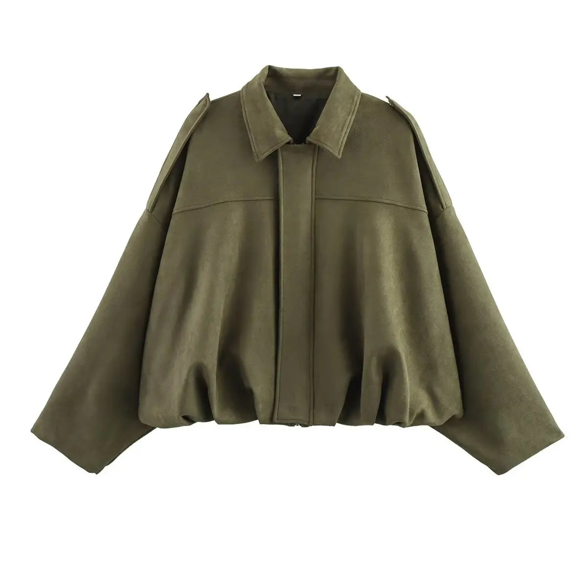 Textured Suede Bomber Jacket
