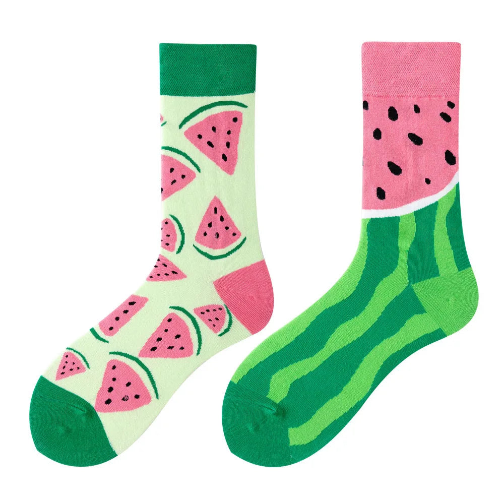Fruit Print Crew Socks
