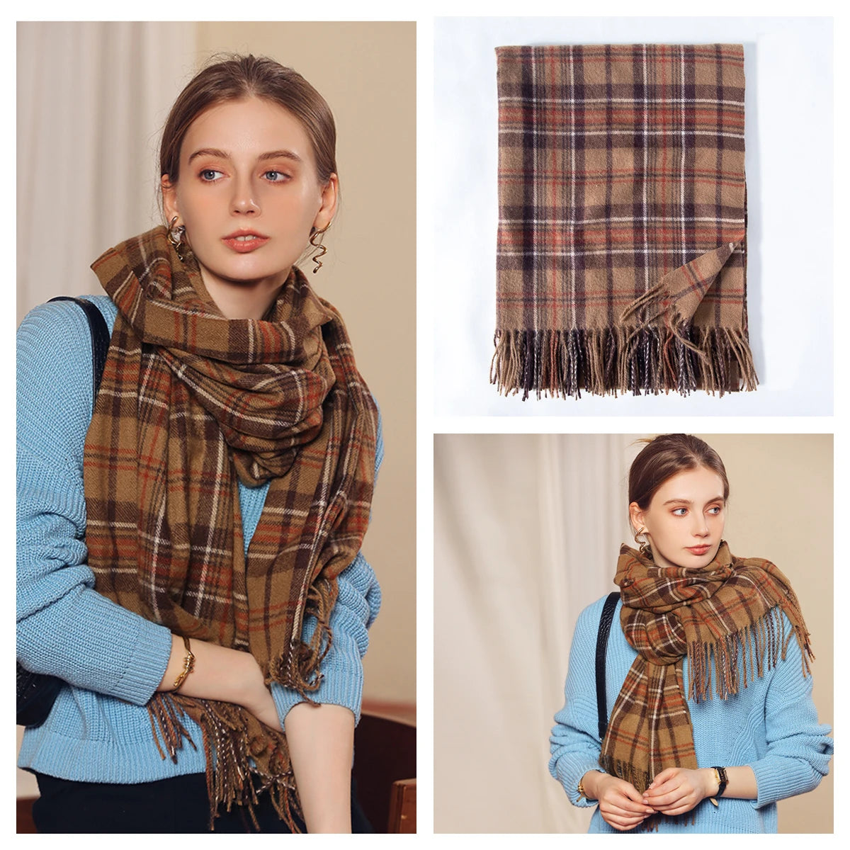 Classic Plaid Blanket Scarf