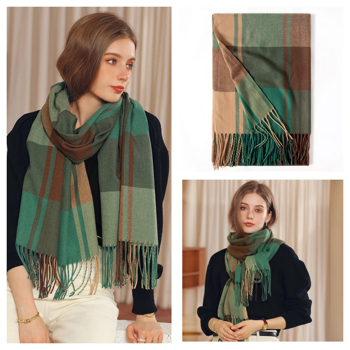 Classic Plaid Blanket Scarf