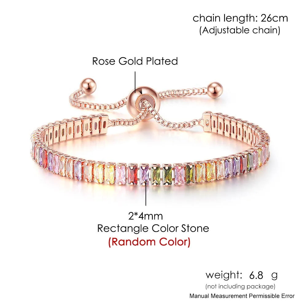 Rainbow Zircon Tennis Bracelet