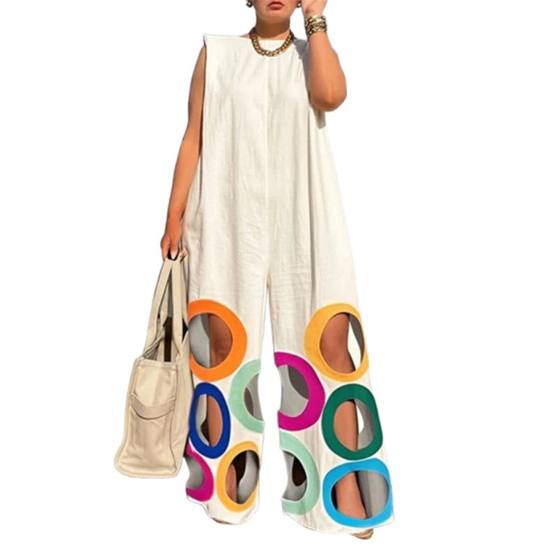 Rainbow Cutout Wide-Leg Jumpsuit