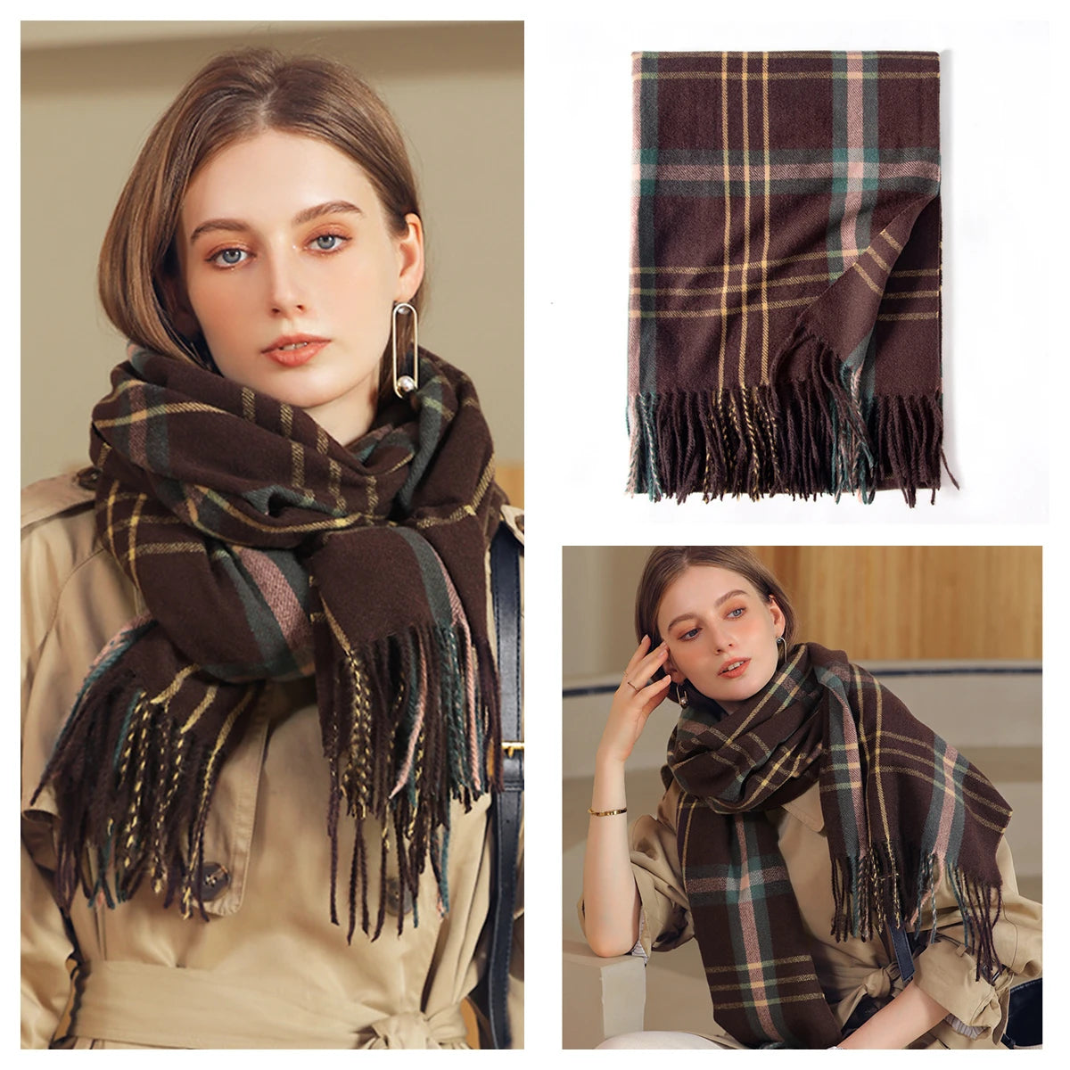 Classic Plaid Blanket Scarf