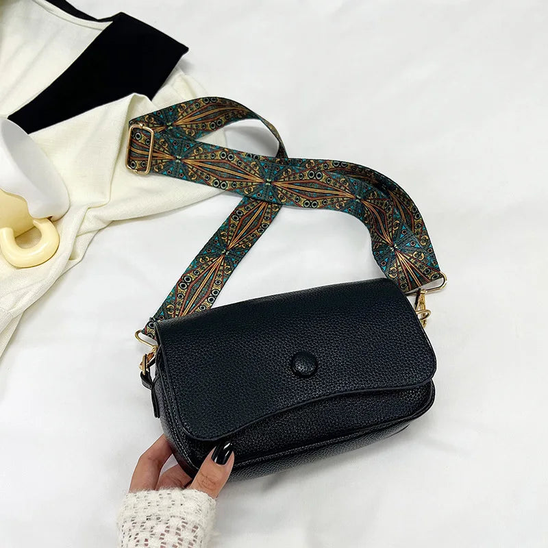 Wide Strap Crossbody Bag