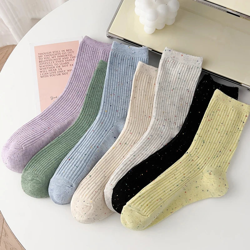 Colorful Dotted Crew Socks