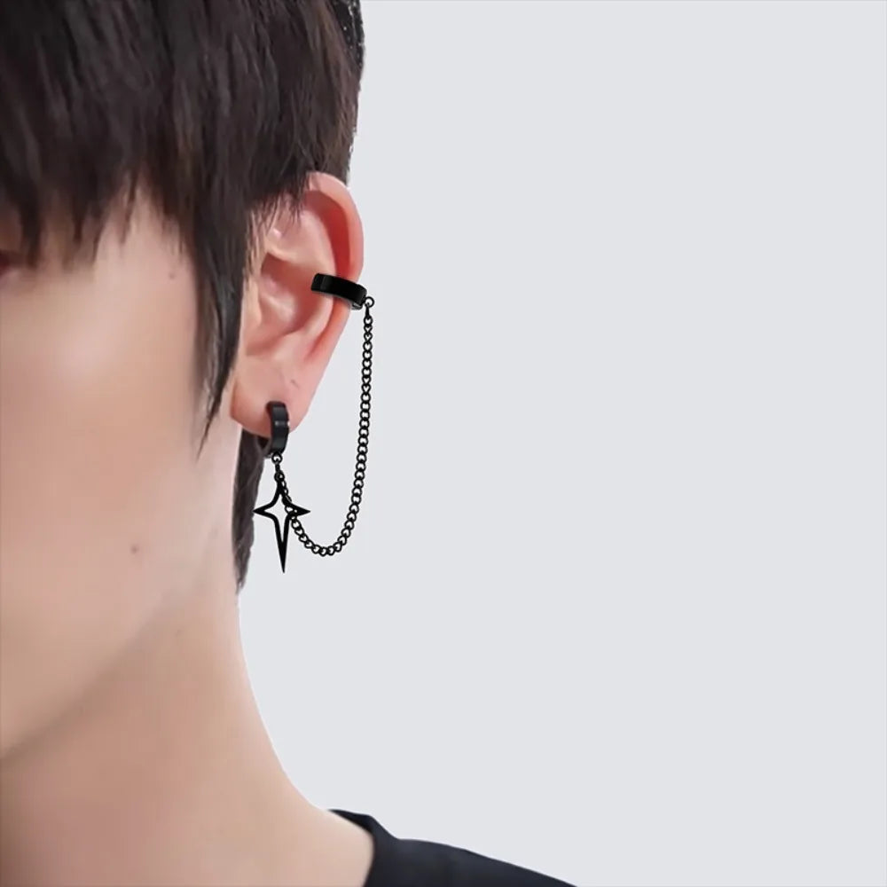 Stainless Star Clip Earrings