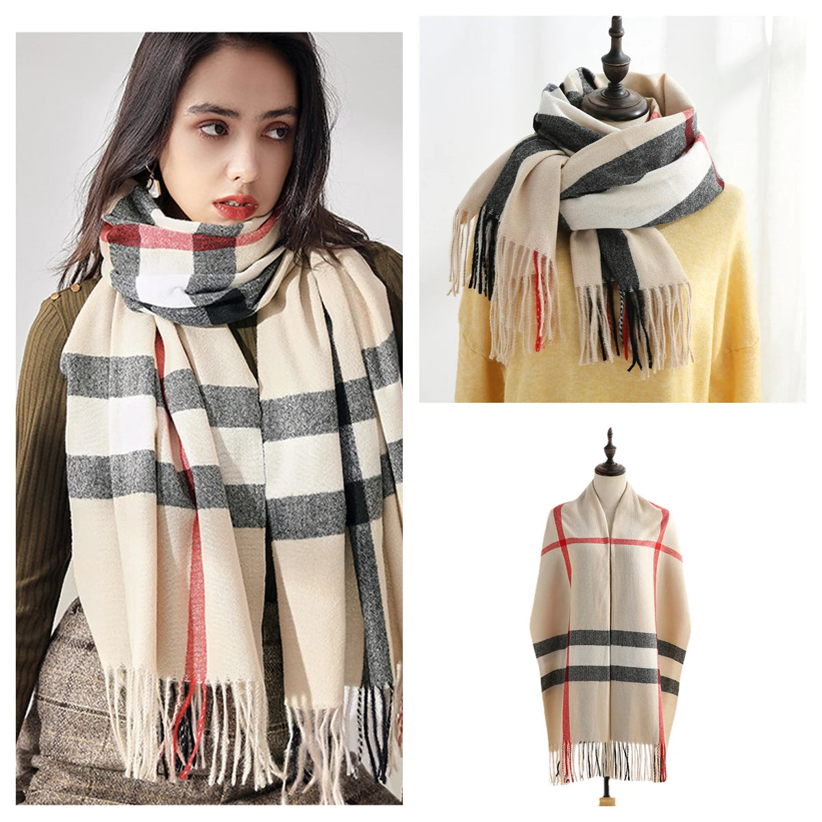 Classic Plaid Blanket Scarf