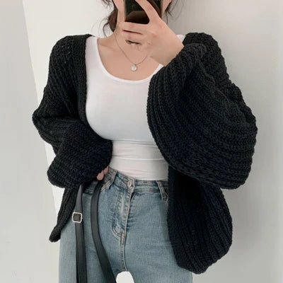 Harajuku Lantern-Sleeve Cardigan Sweater