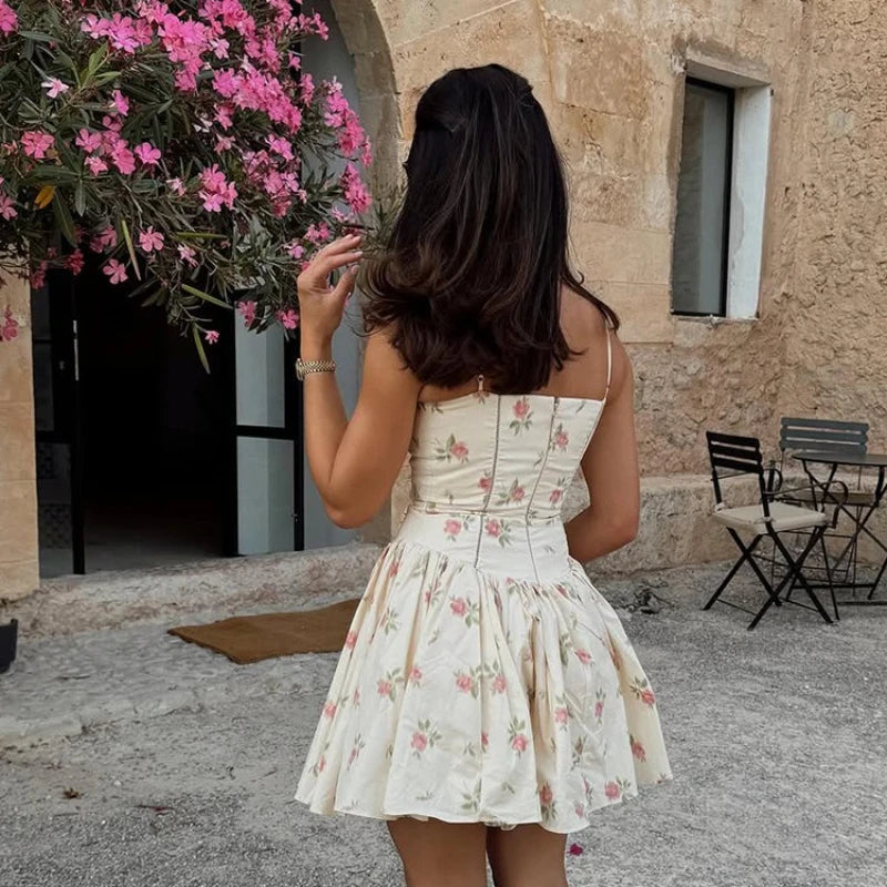 Floral Square Neck Mini Dress