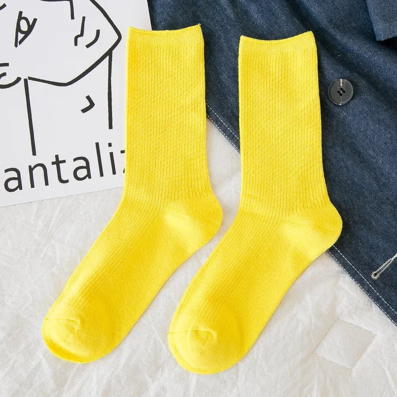 Solid Neon Crew Socks