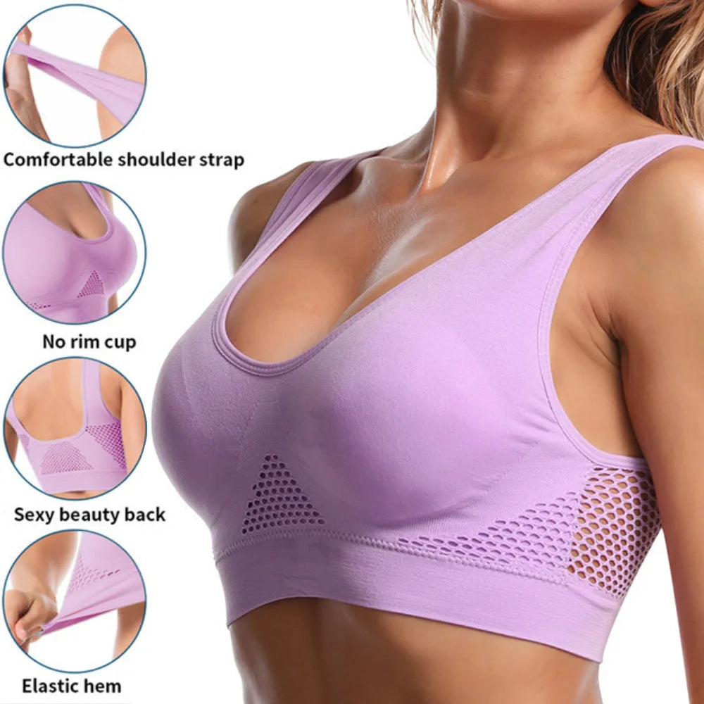 Hollow-Back Seamless Sports Bra