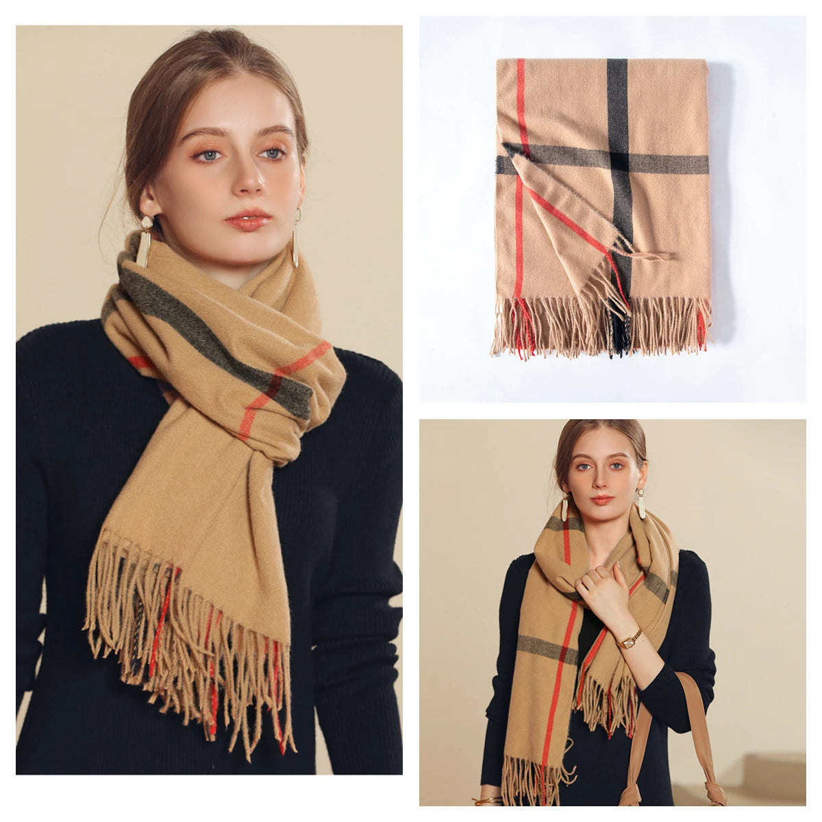 Classic Plaid Blanket Scarf