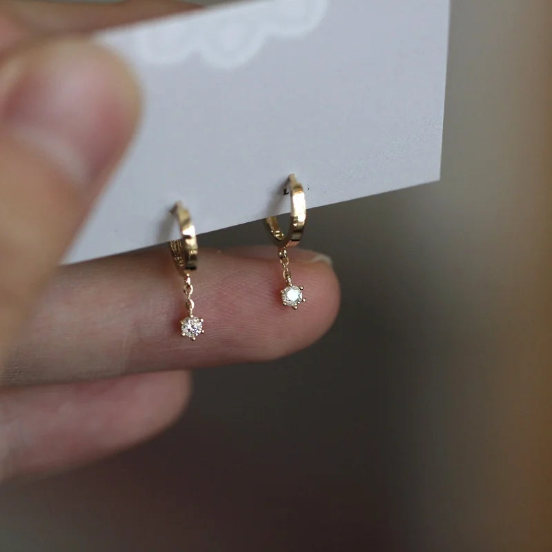 Shiny Zircon Square Studs