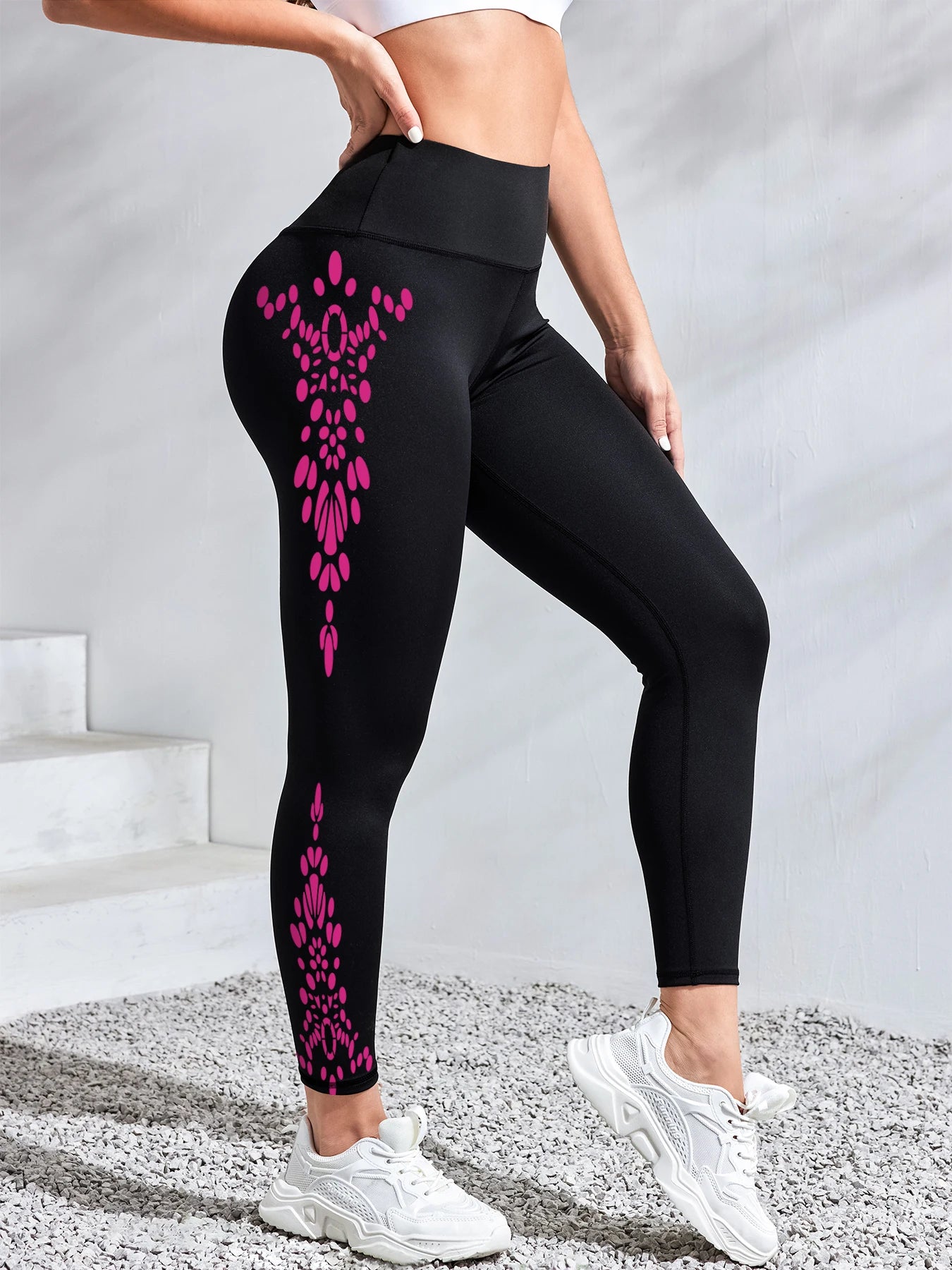 High-Waist Printed Workout Leggings