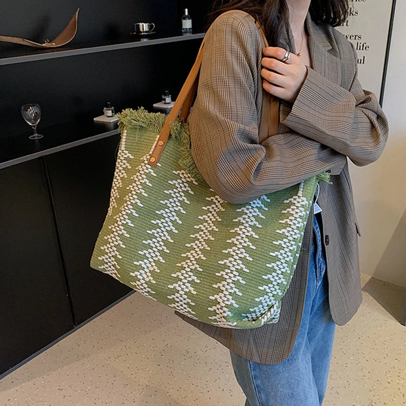 Striped Large Beach Tote