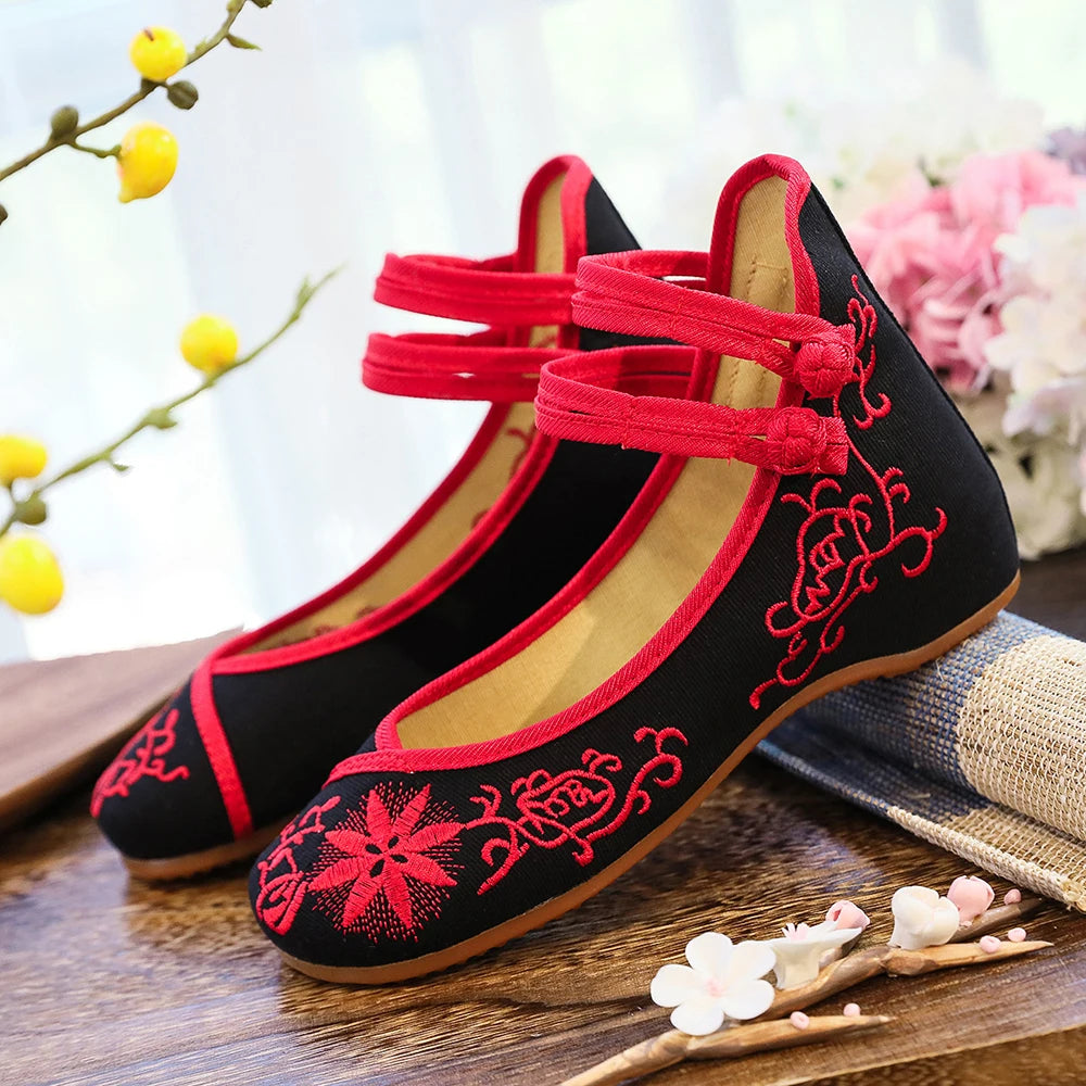Sunflower Embroidered Ballet Flats