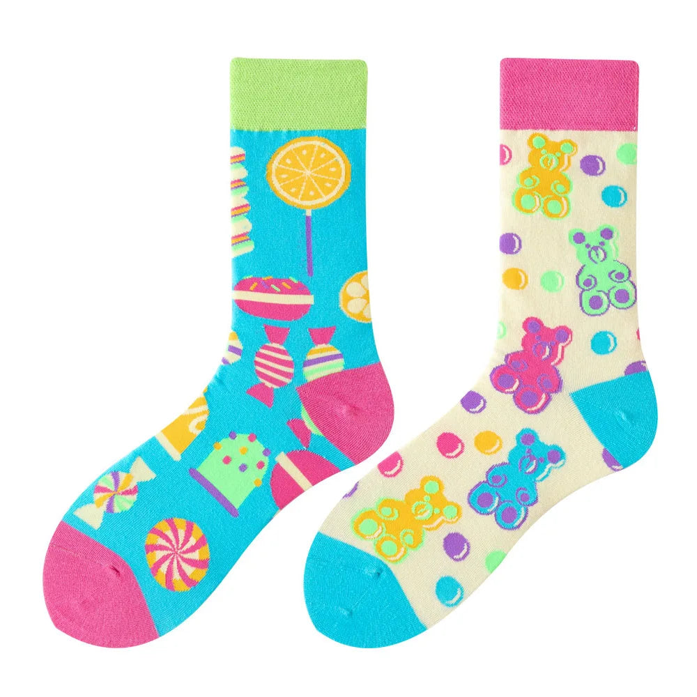 Fruit Print Crew Socks