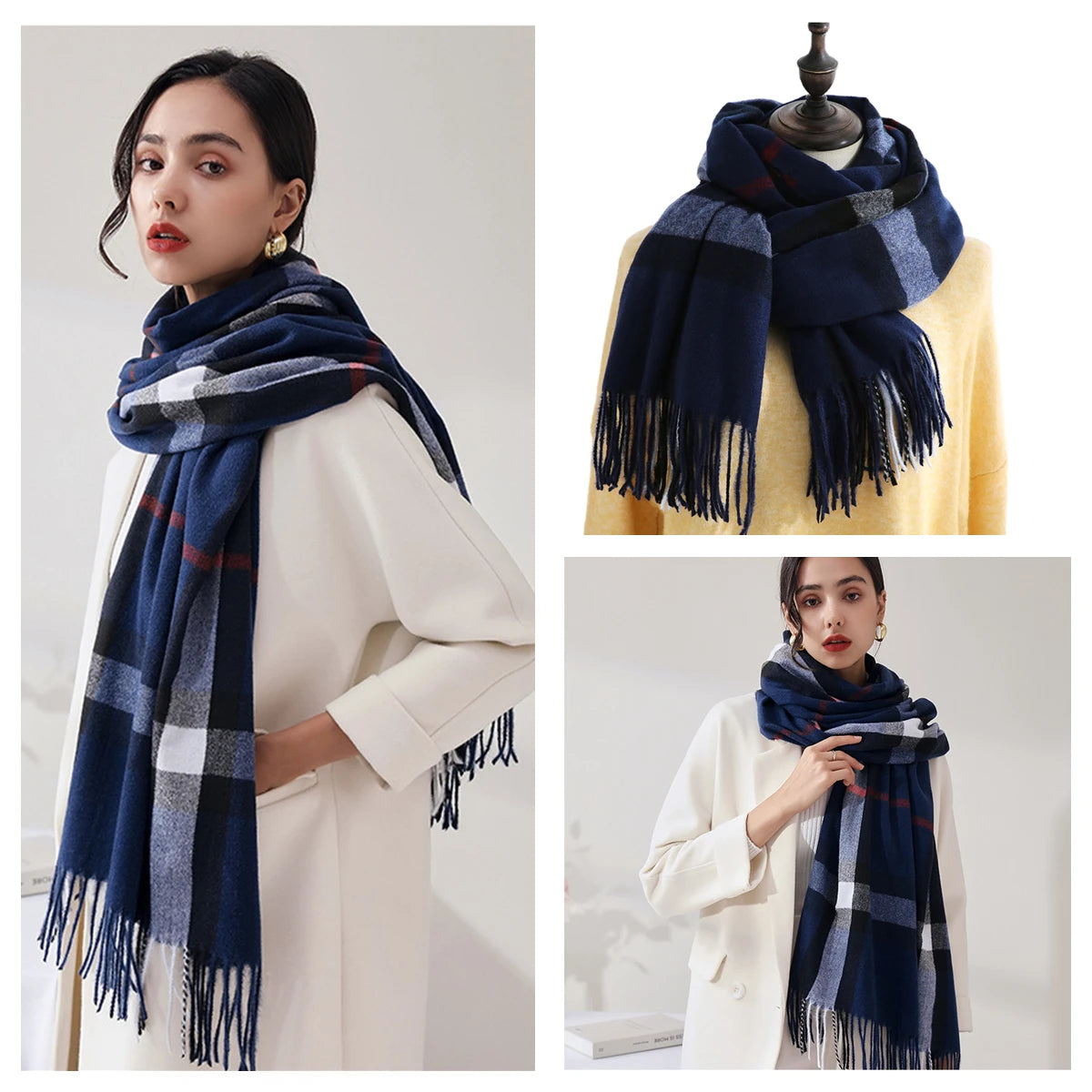 Classic Plaid Blanket Scarf