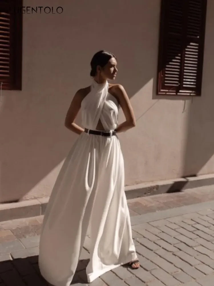 Backless Halter Street Jumpsuit