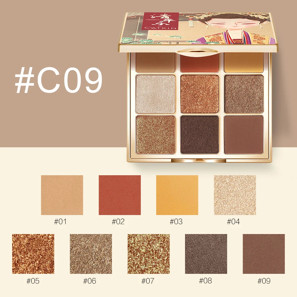 Nine-Color Pigmented Eyeshadow Palette
