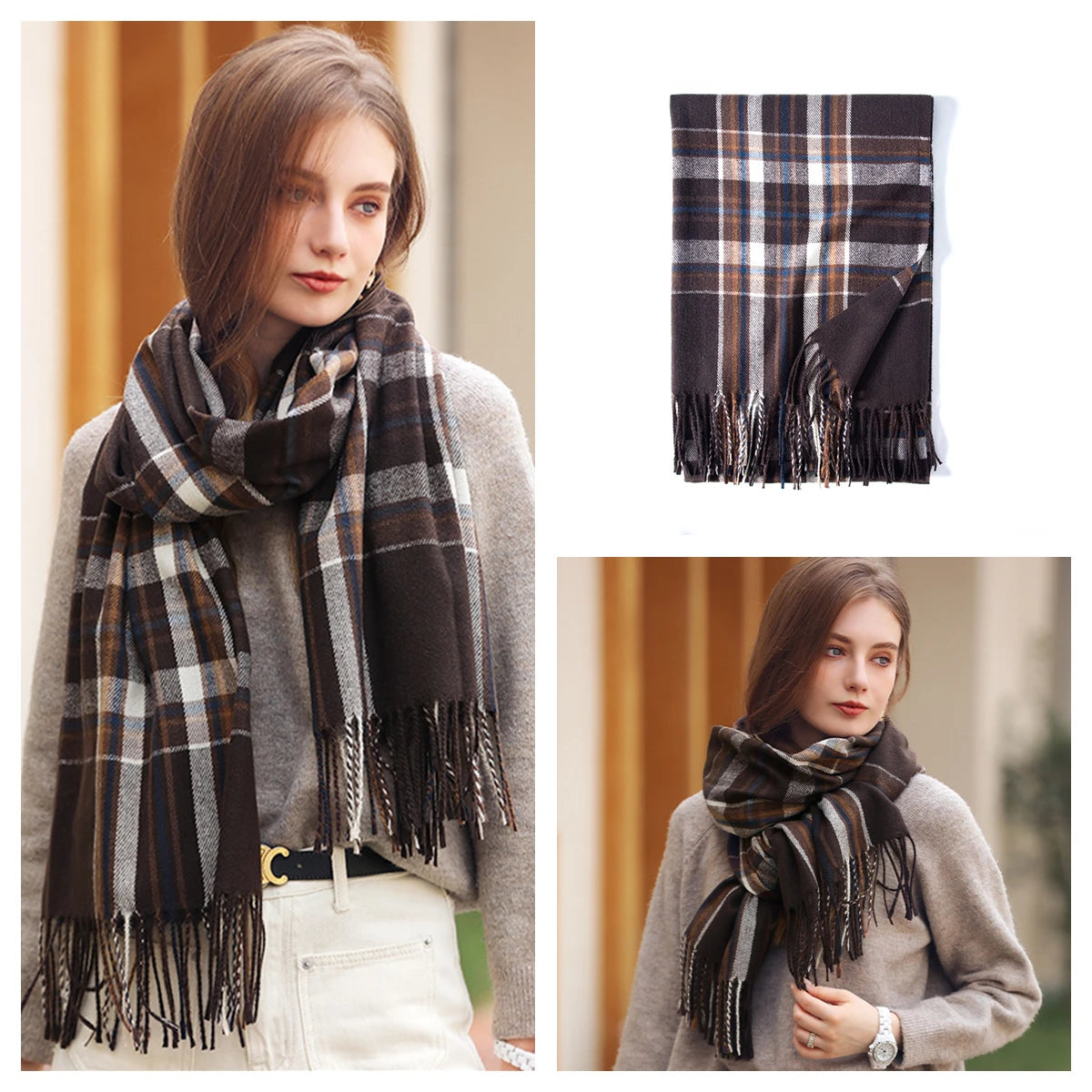 Classic Plaid Blanket Scarf