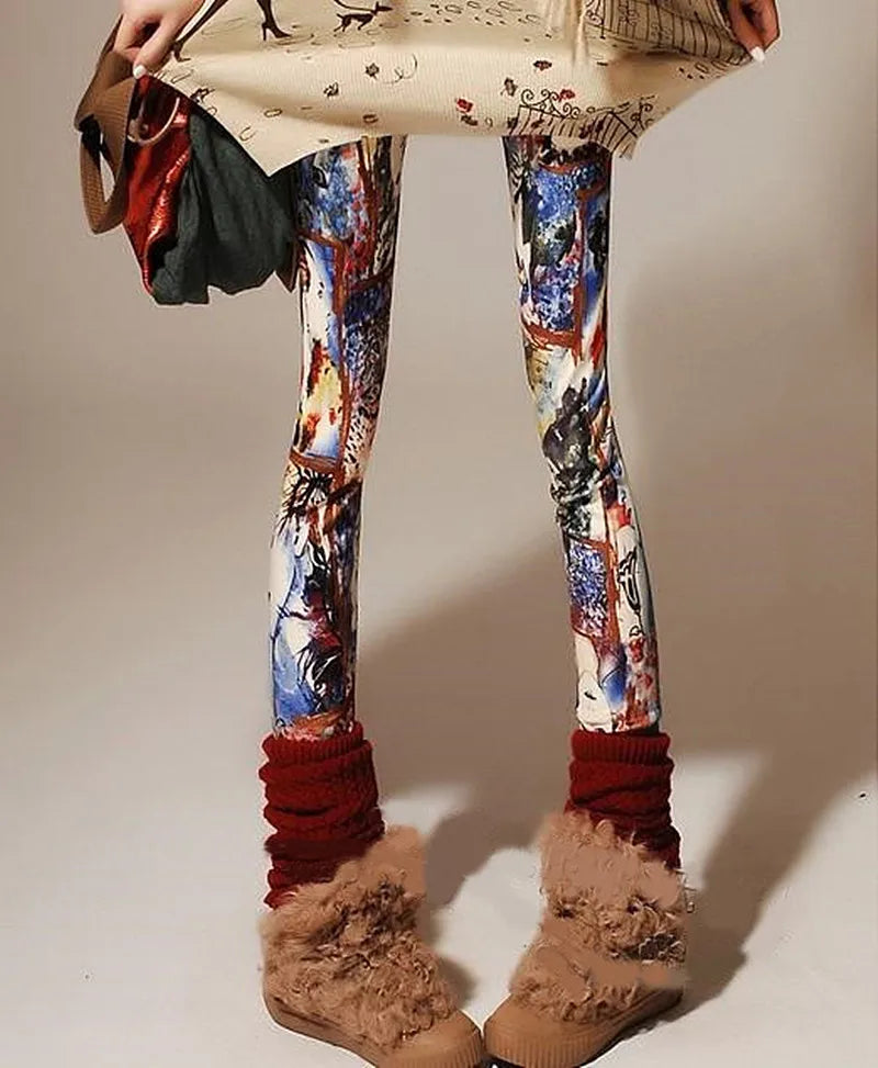 Colorful Leopard Street Leggings