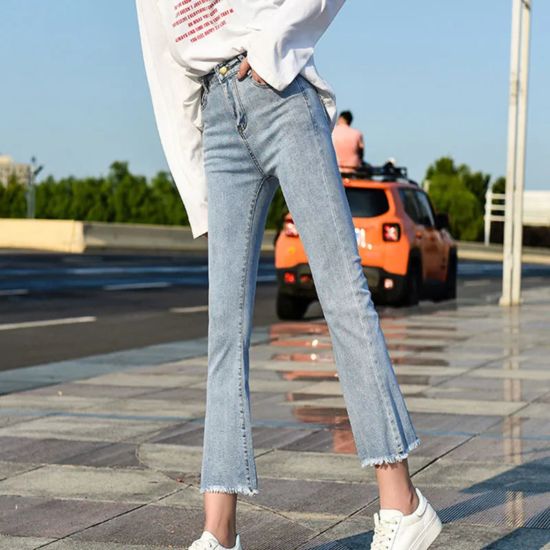 High-Waist Stretch Flare Jeans